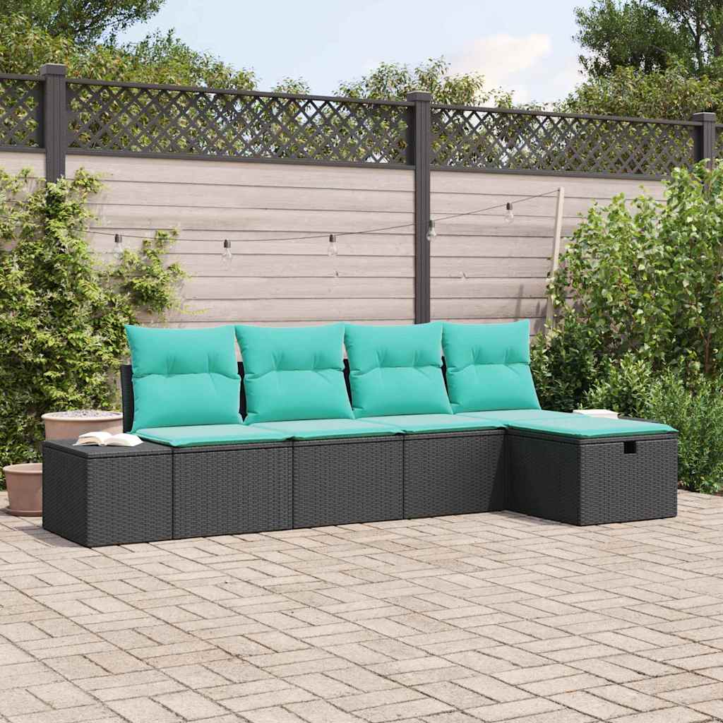 Bankstel 4 st poly rattan is nu te koop bij PeponiXL, paradijselijk wonen!