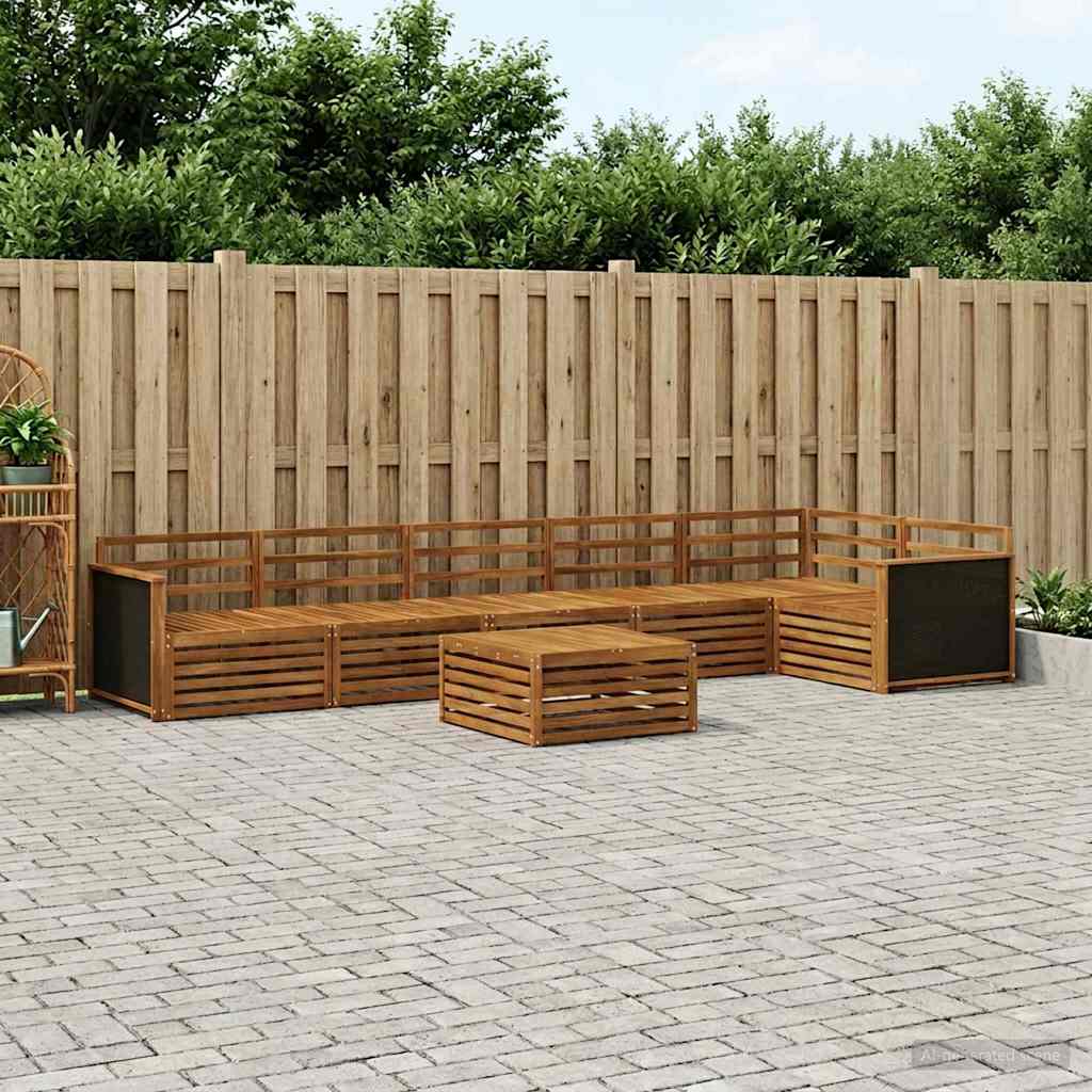 Buiten bankenset 7 pcs Naturel 79 x 79 x 37 cm is nu te koop bij PeponiXL, paradijselijk wonen!