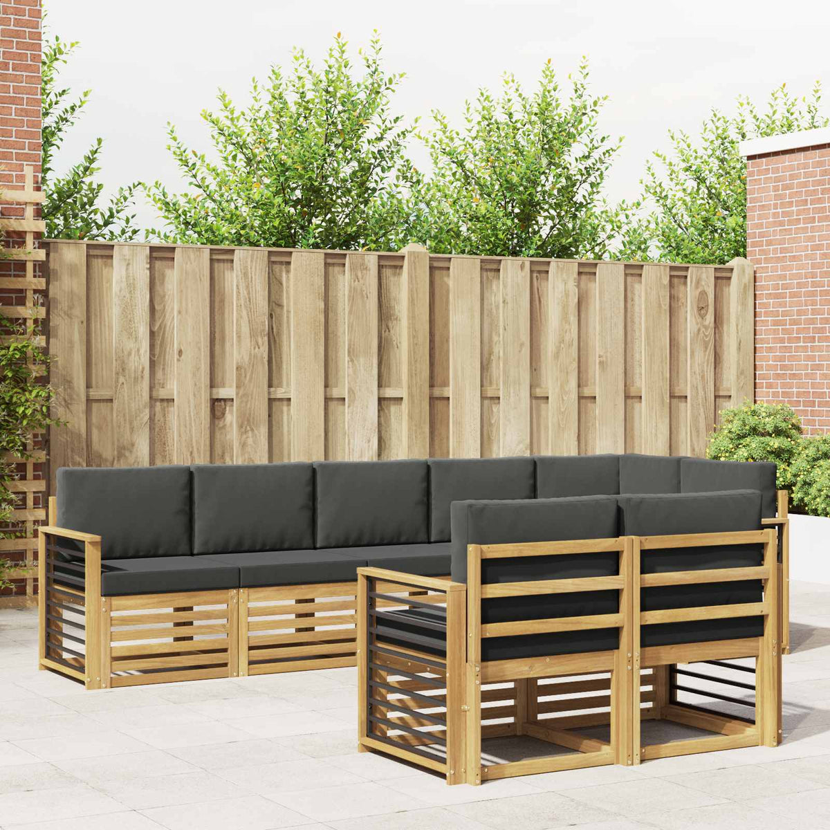 Buiten bankenset 8 pcs Wit en antracietkleurig is nu te koop bij PeponiXL, paradijselijk wonen!