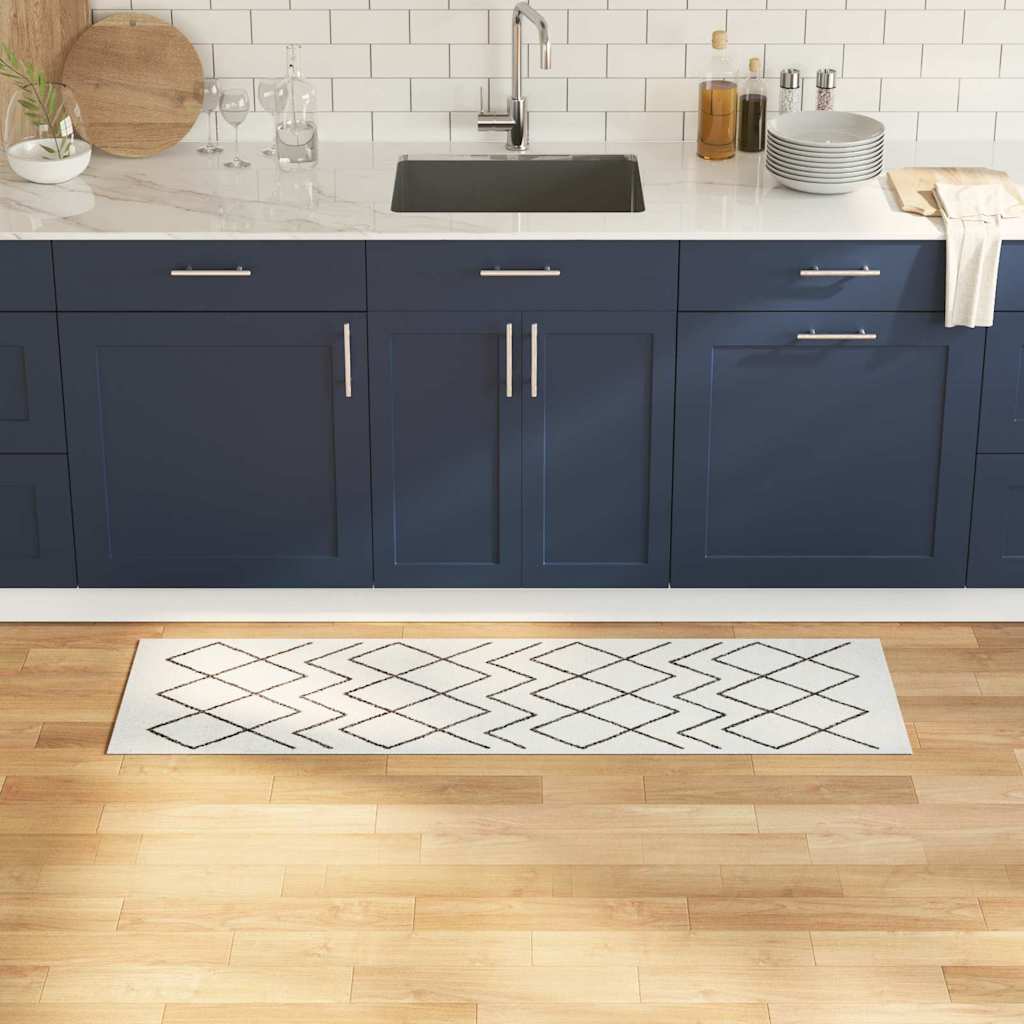 Keuken Vloerkleed Wit 150 x 45 cm Fluweel is nu te koop bij PeponiXL, paradijselijk wonen!