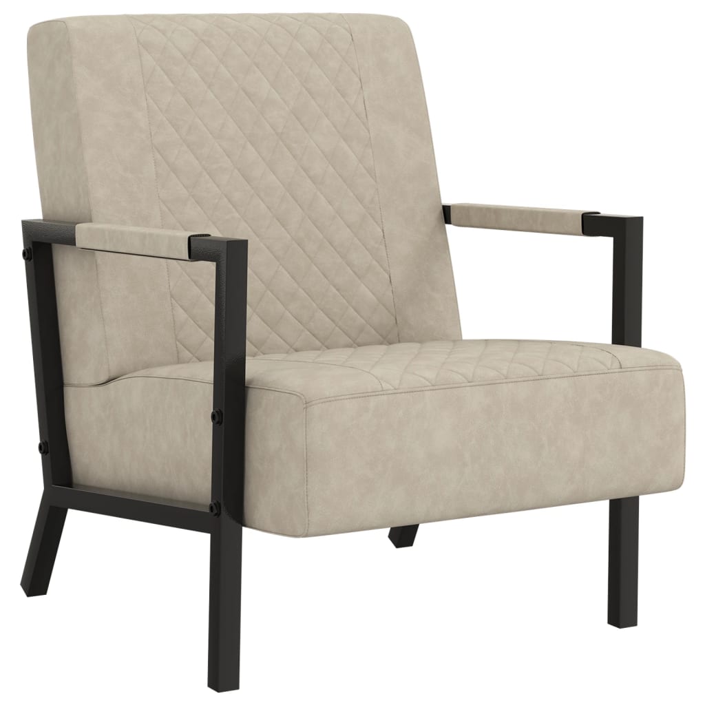 Fauteuil kunstleer lichtgrijs is nu te koop bij PeponiXL, paradijselijk wonen!