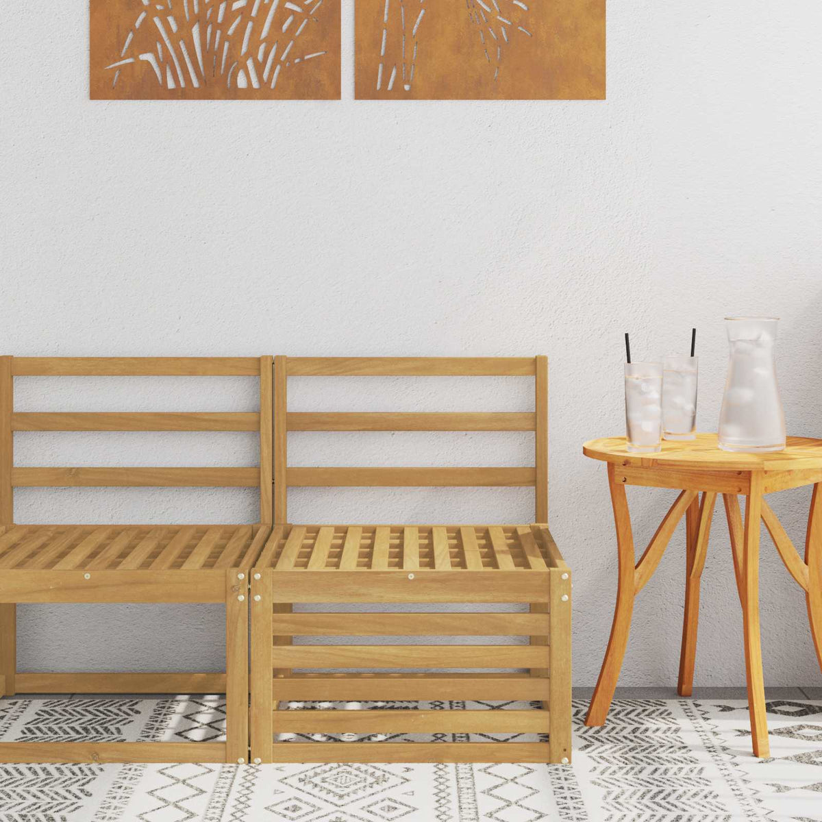 Buiten Midden Sofa Massief Acaciahout Wit 63 x 59 x 73 cm is nu te koop bij PeponiXL, paradijselijk wonen!