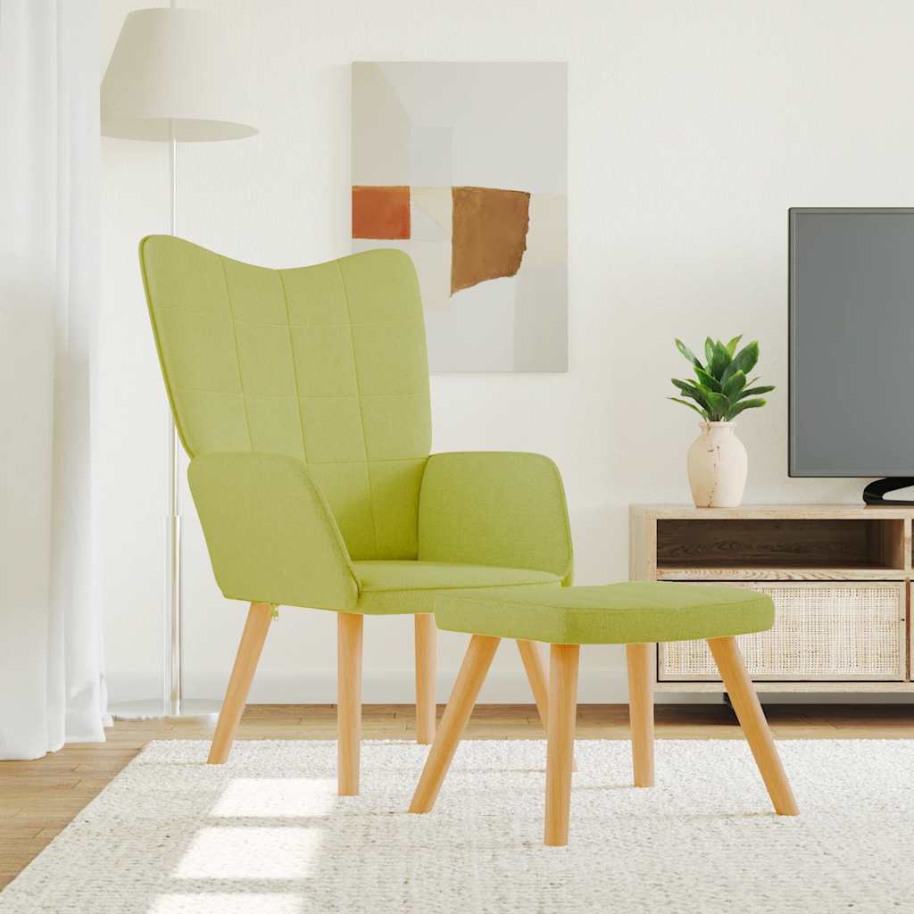 Relaxstoel met voetenbank stof groen is nu te koop bij PeponiXL, paradijselijk wonen!
