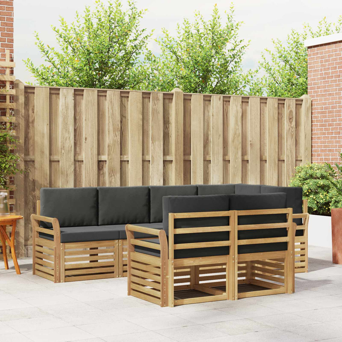 Buiten bankenset 7 pcs Wit en antracietkleurig is nu te koop bij PeponiXL, paradijselijk wonen!