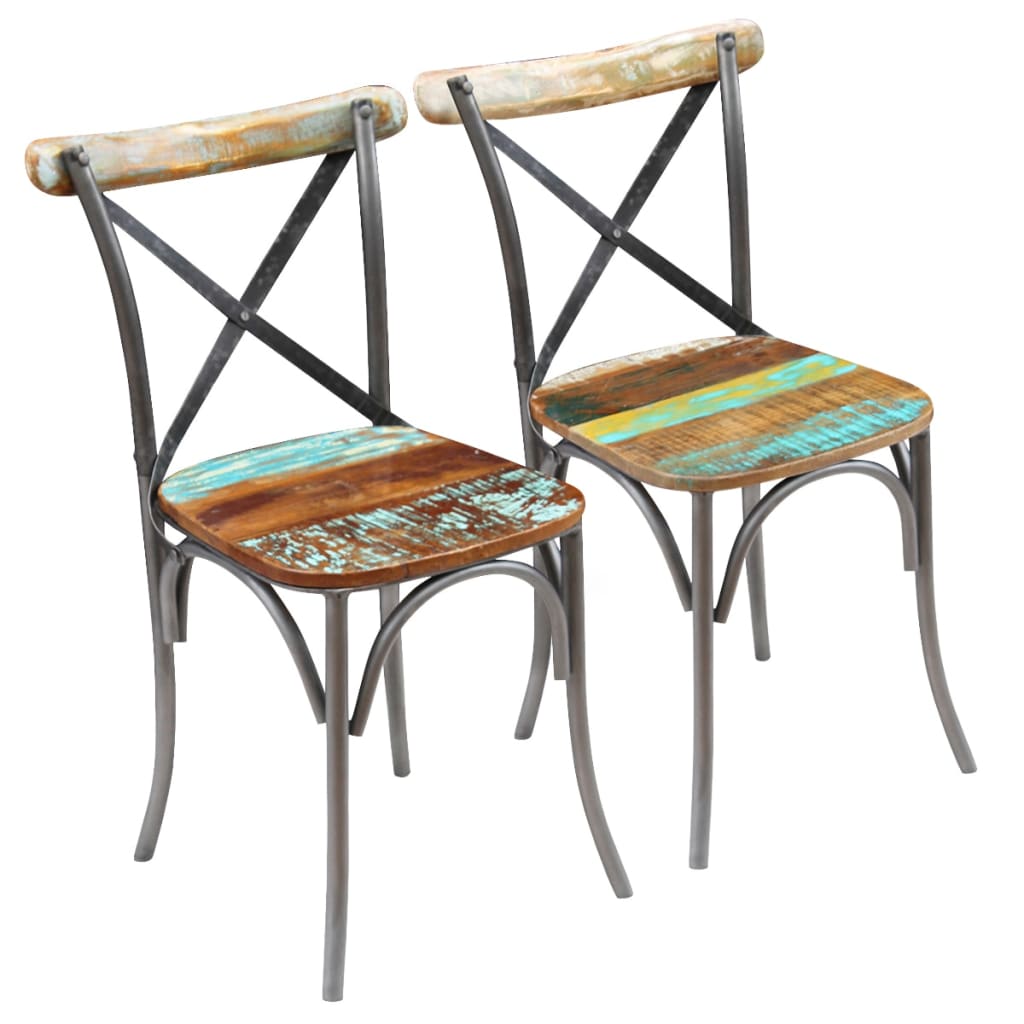 Eetkamerstoelen 2 st massief gerecycled hout is nu te koop bij PeponiXL, paradijselijk wonen!