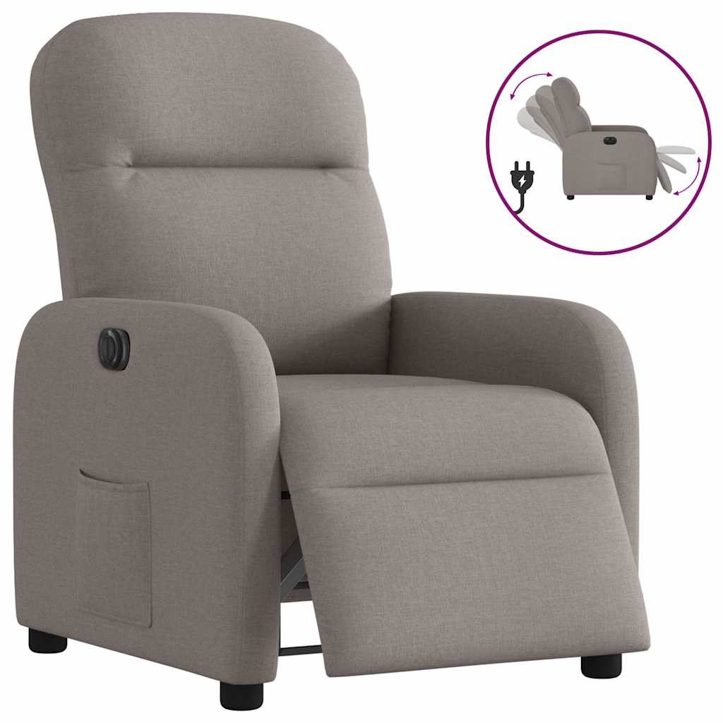Fauteuil verstelbaar elektrisch stof taupe is nu te koop bij PeponiXL, paradijselijk wonen!