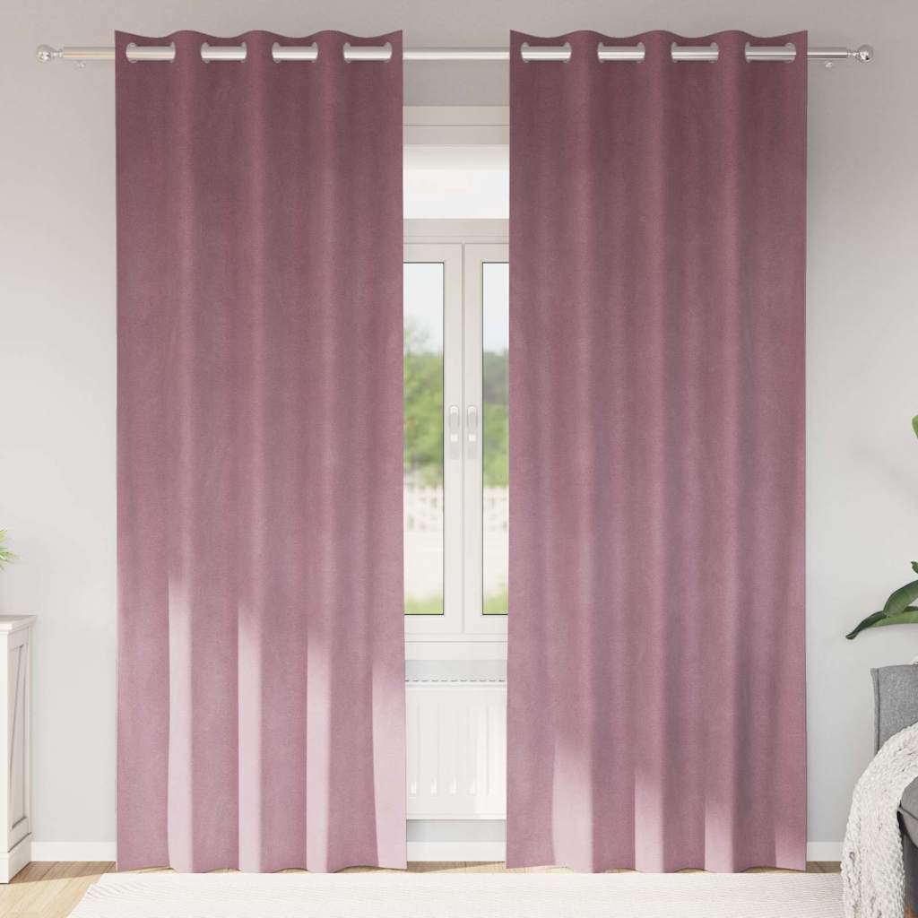 Verduisterende gordijnen 2 pcs Donkerroze 140 x 245 cm Fluweel is nu te koop bij PeponiXL, paradijselijk wonen!