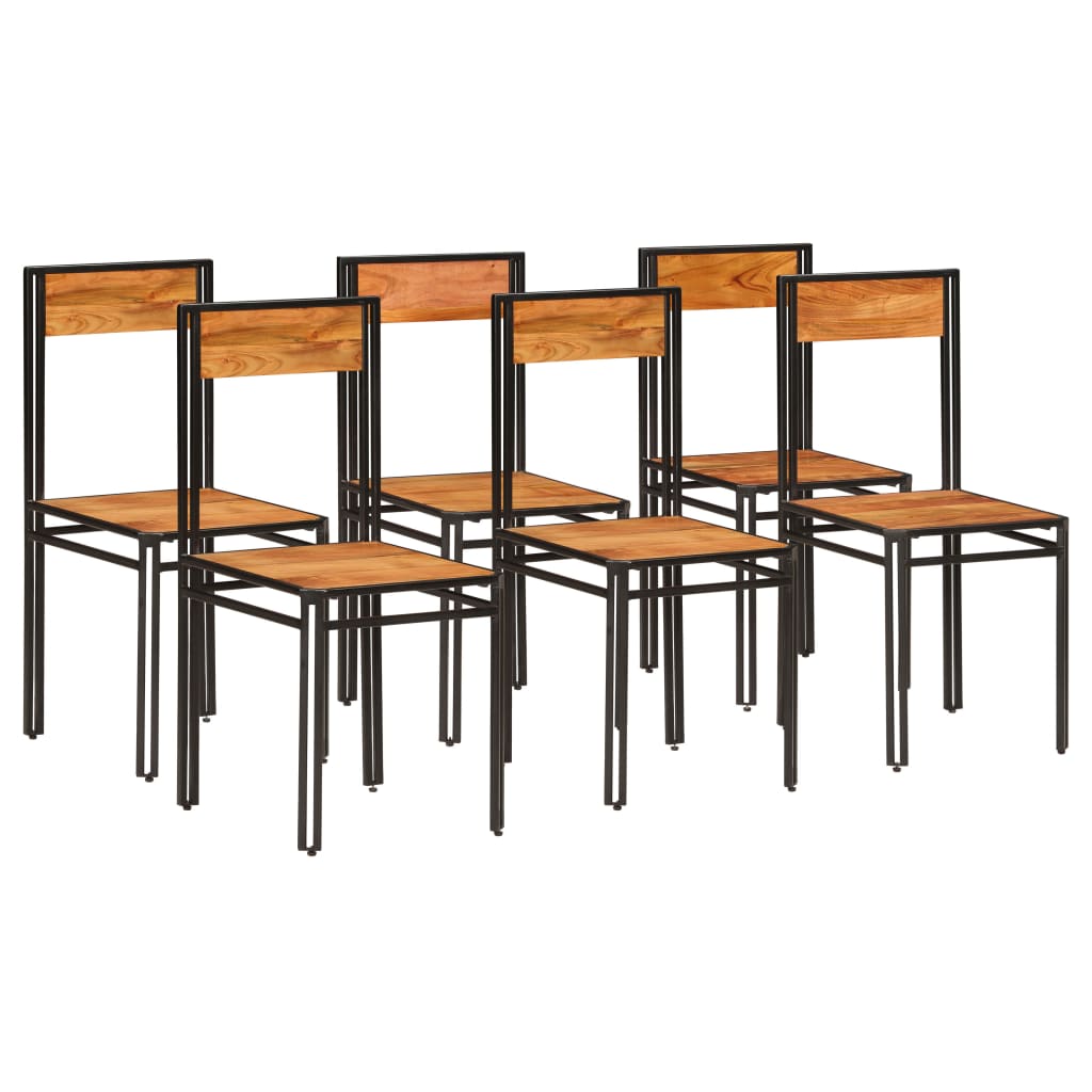 Eetkamerstoelen 6 st massief acaciahout is nu te koop bij PeponiXL, paradijselijk wonen!