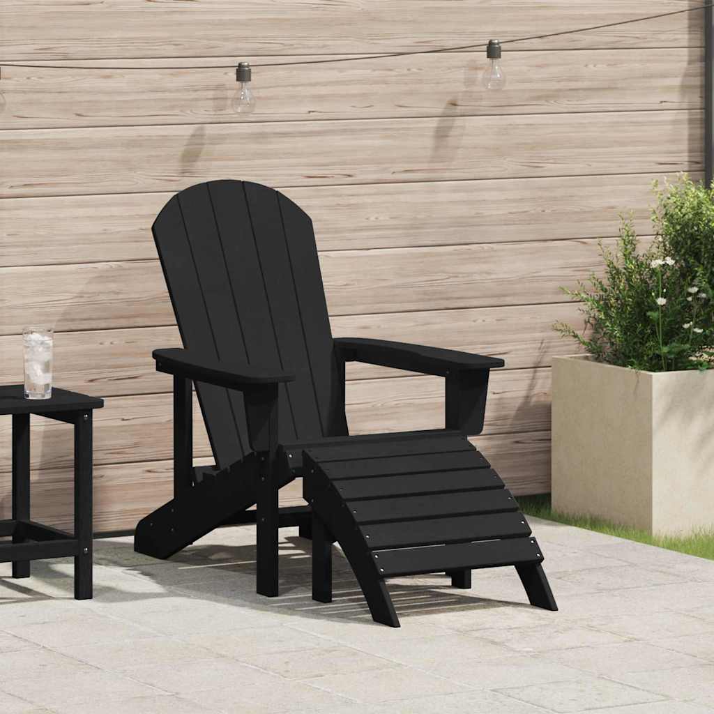 Adirondack-stoel Zwart 82 x 74 x 92 cm HDPE is nu te koop bij PeponiXL, paradijselijk wonen!