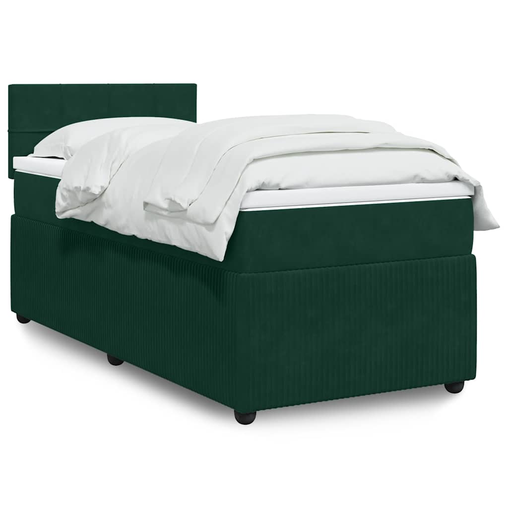 Boxspring met matras fluweel donkergroen 80x200 cm is nu te koop bij PeponiXL, paradijselijk wonen!