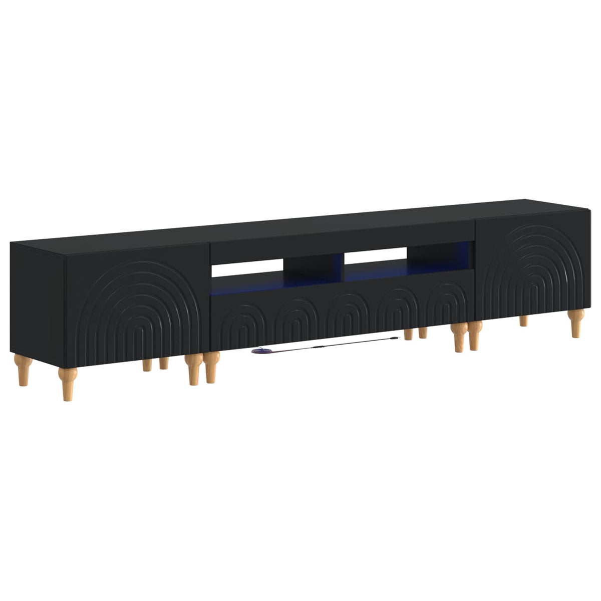 3-delige LED TV-kast Zwart Bewerkt hout is nu te koop bij PeponiXL, paradijselijk wonen!