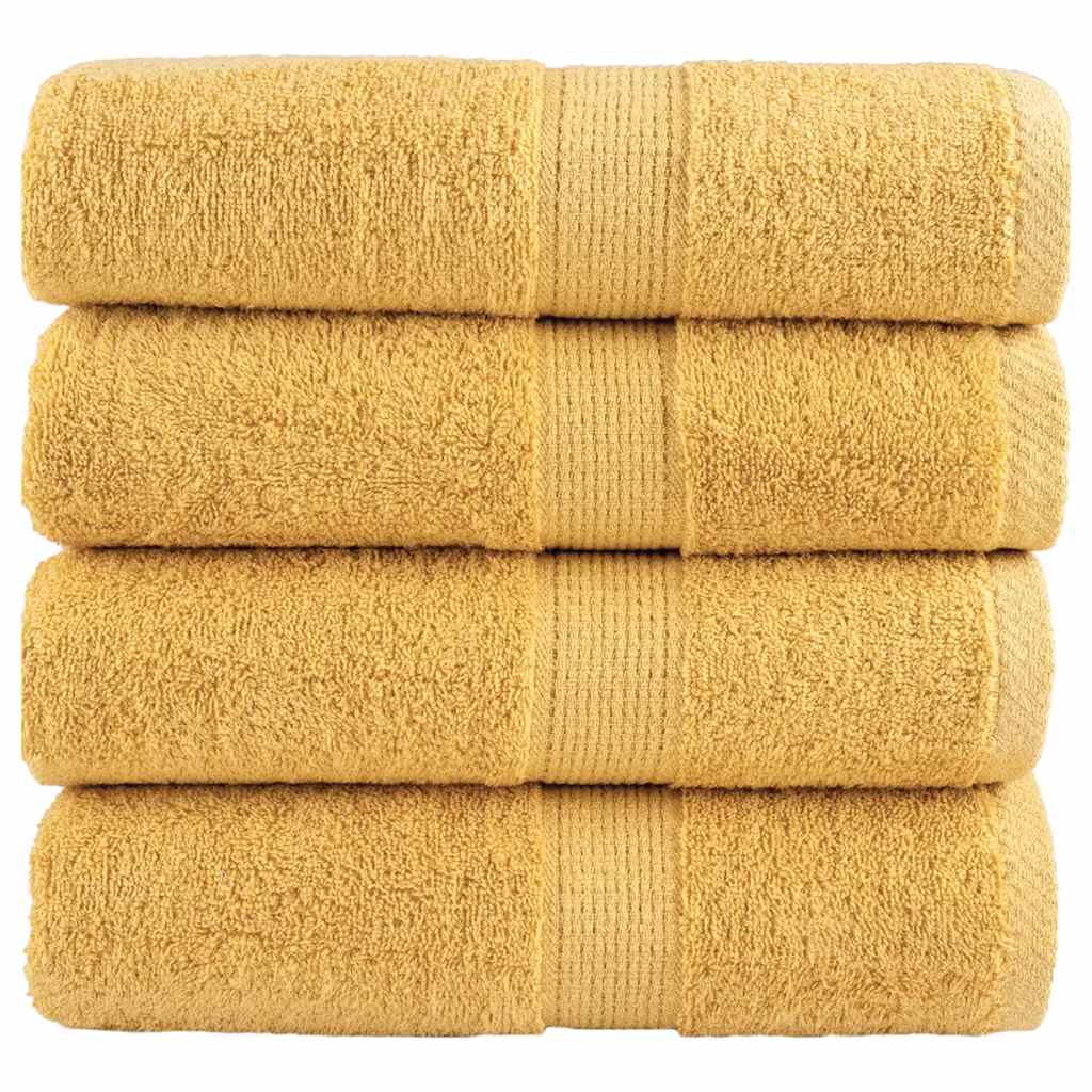 Premium washandjes SOLUND 4 stuks goud 30x30cm 600 g/m² is nu te koop bij PeponiXL, paradijselijk wonen!