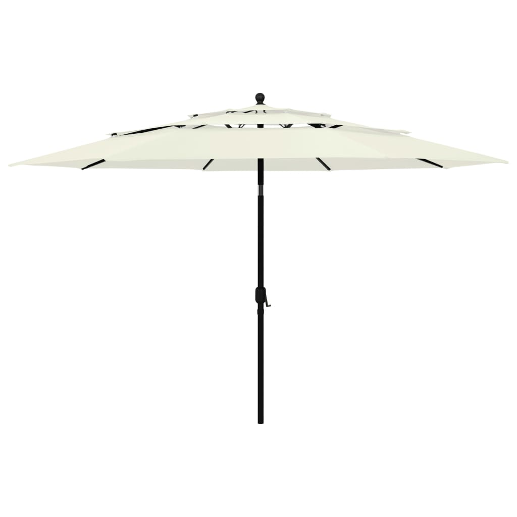 Parasol 3-laags met aluminium paal 3,5 m zandkleurig is nu te koop bij PeponiXL, paradijselijk wonen!