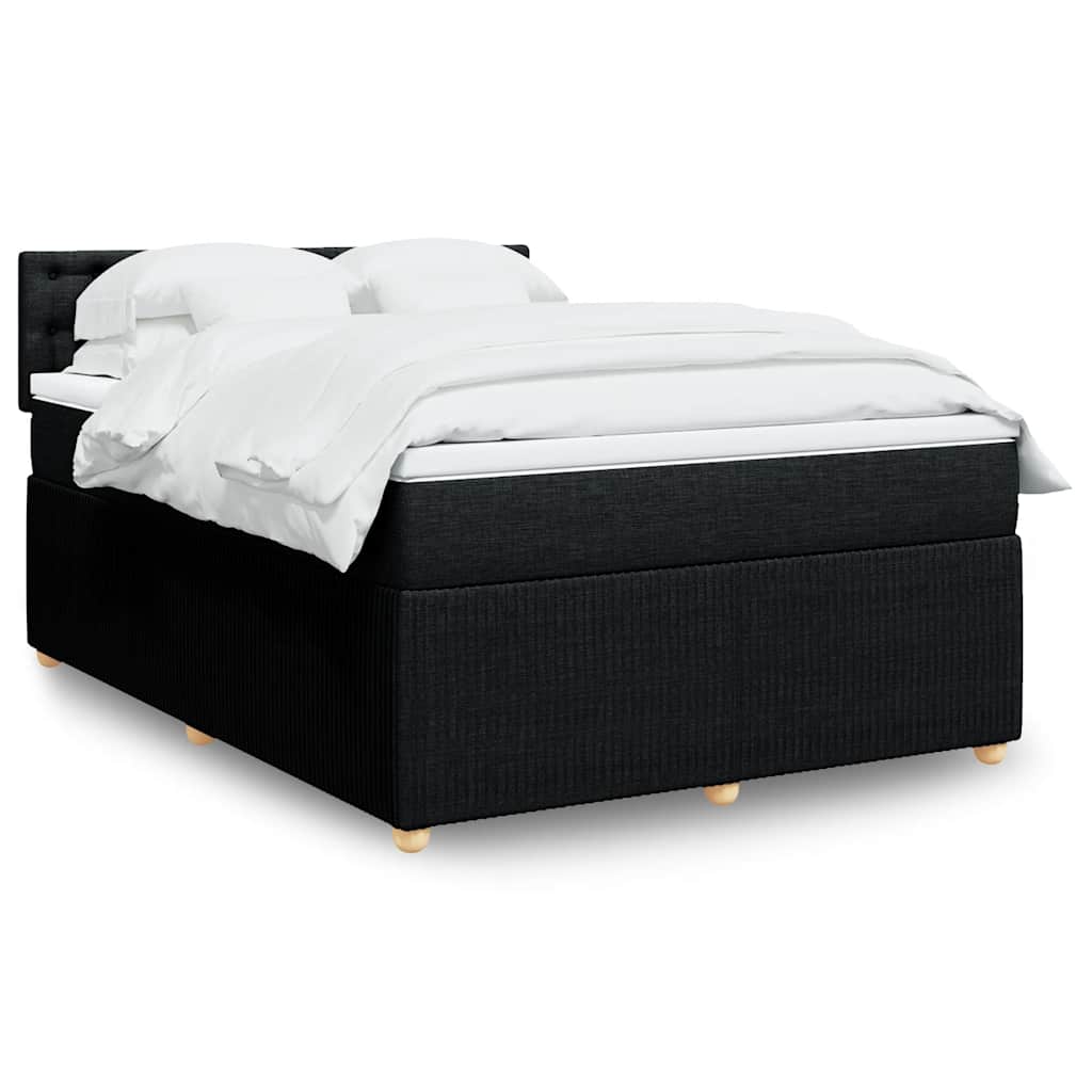 Boxspring met matras stof zwart 140x200 cm is nu te koop bij PeponiXL, paradijselijk wonen!