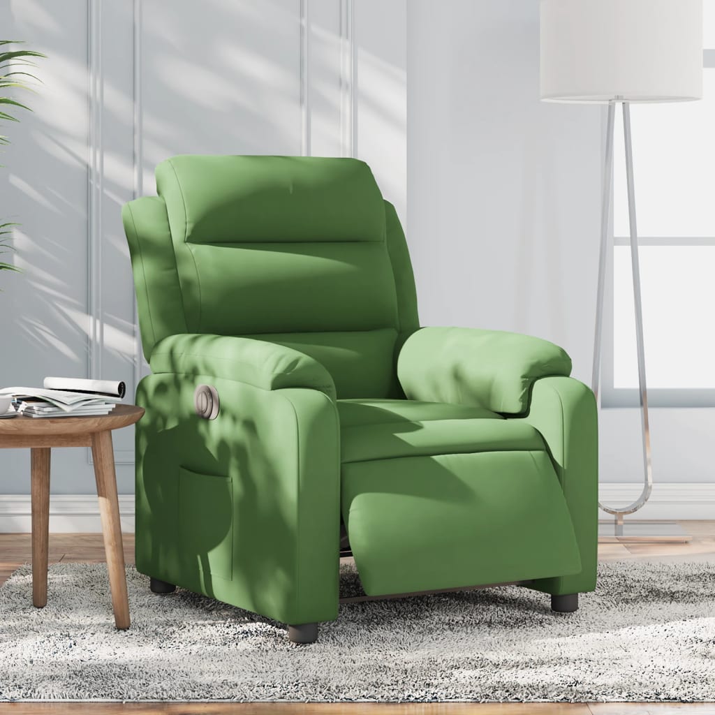 Fauteuil elektrisch verstelbaar fluweel lichtgroen is nu te koop bij PeponiXL, paradijselijk wonen!