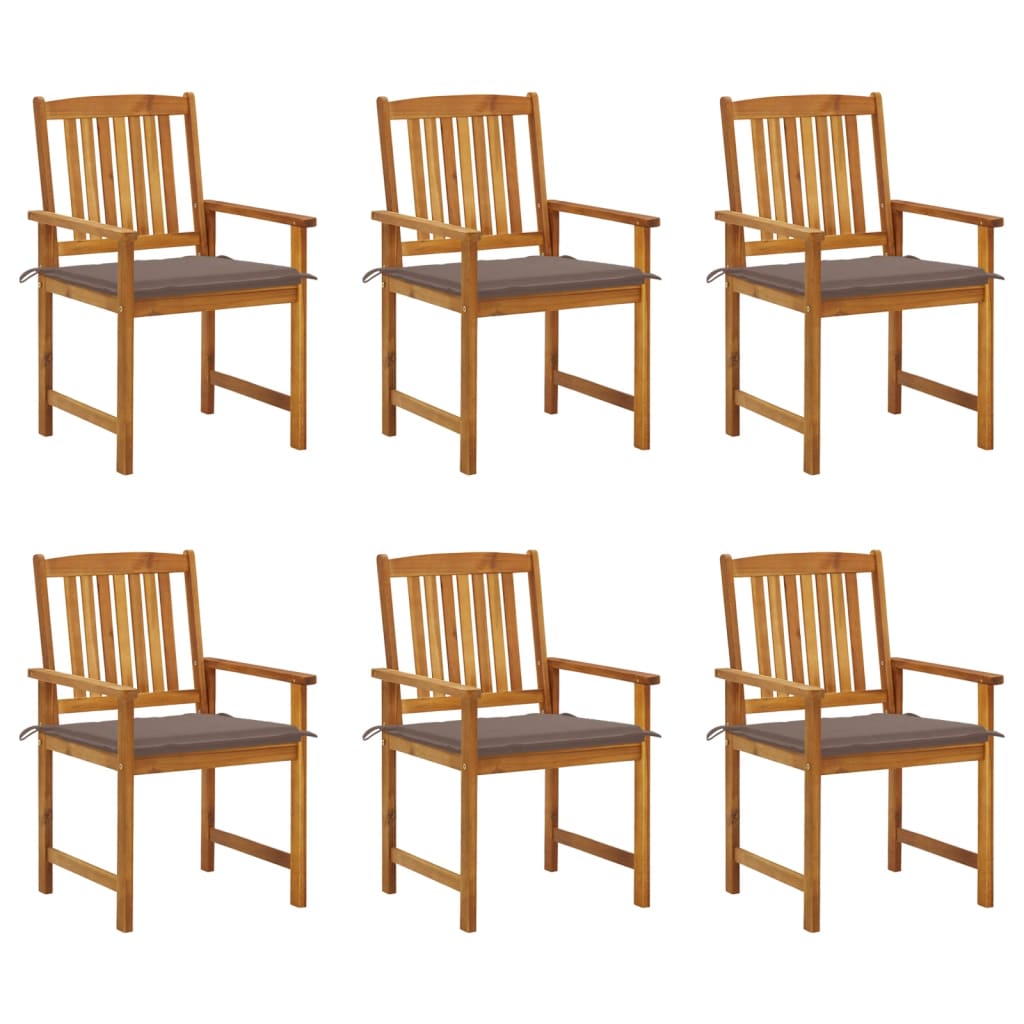 Tuinstoelen 6 st met kussens massief acaciahout is nu te koop bij PeponiXL, paradijselijk wonen!