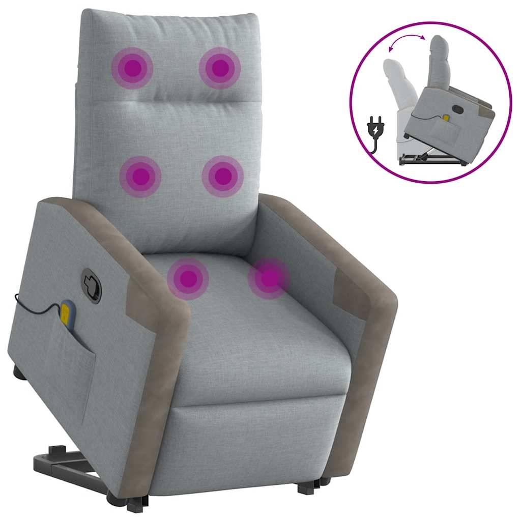 Sta-op-massagestoel verstelbaar stof lichtgrijs is nu te koop bij PeponiXL, paradijselijk wonen!