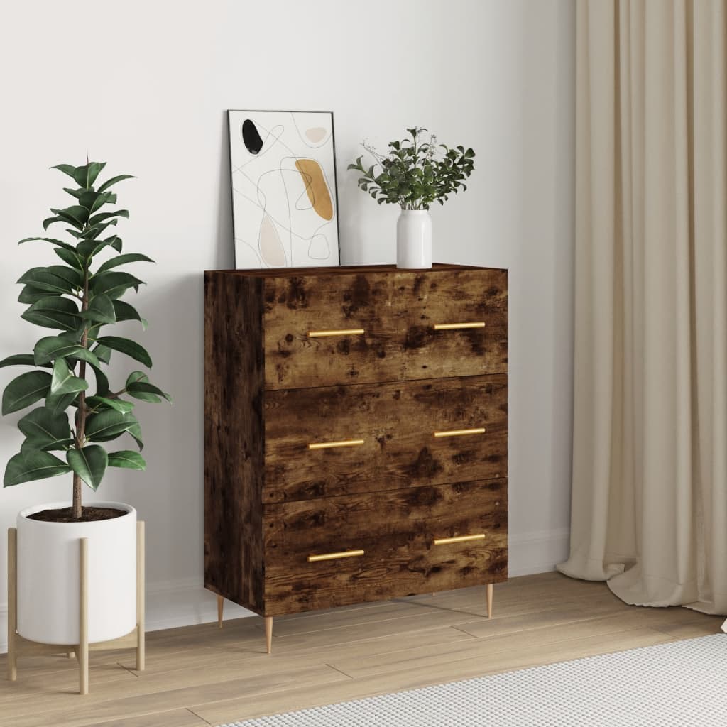 Dressoir 69,5x34x90 cm bewerkt hout gerookt eikenkleurig is nu te koop bij PeponiXL, paradijselijk wonen!
