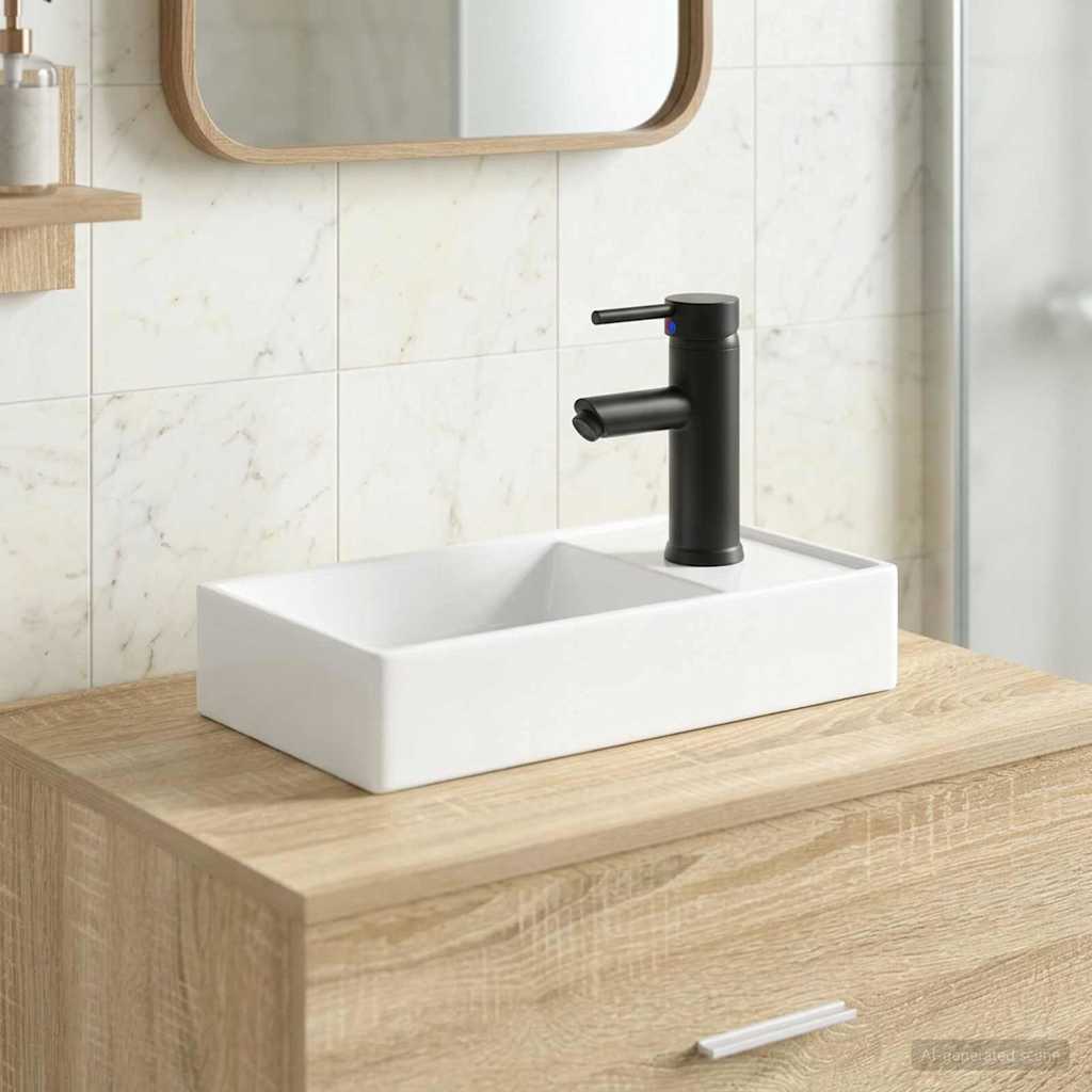 Badkamer Waskom Mat Zwart 40,5 x 22,5 x 11,5 cm Metaal is nu te koop bij PeponiXL, paradijselijk wonen!