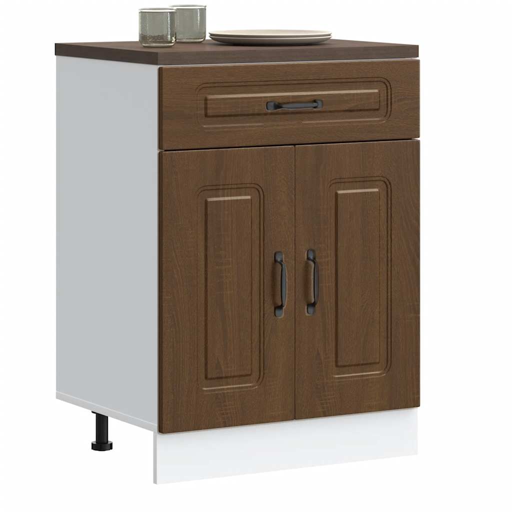 Onderkast Kalmar bewerkt hout bruin eikenkleur is nu te koop bij PeponiXL, paradijselijk wonen!
