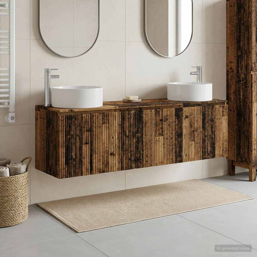 Badkamerkastenset 3 st Oud hout 49,5 x 44,5 x 65,5 cm is nu te koop bij PeponiXL, paradijselijk wonen!