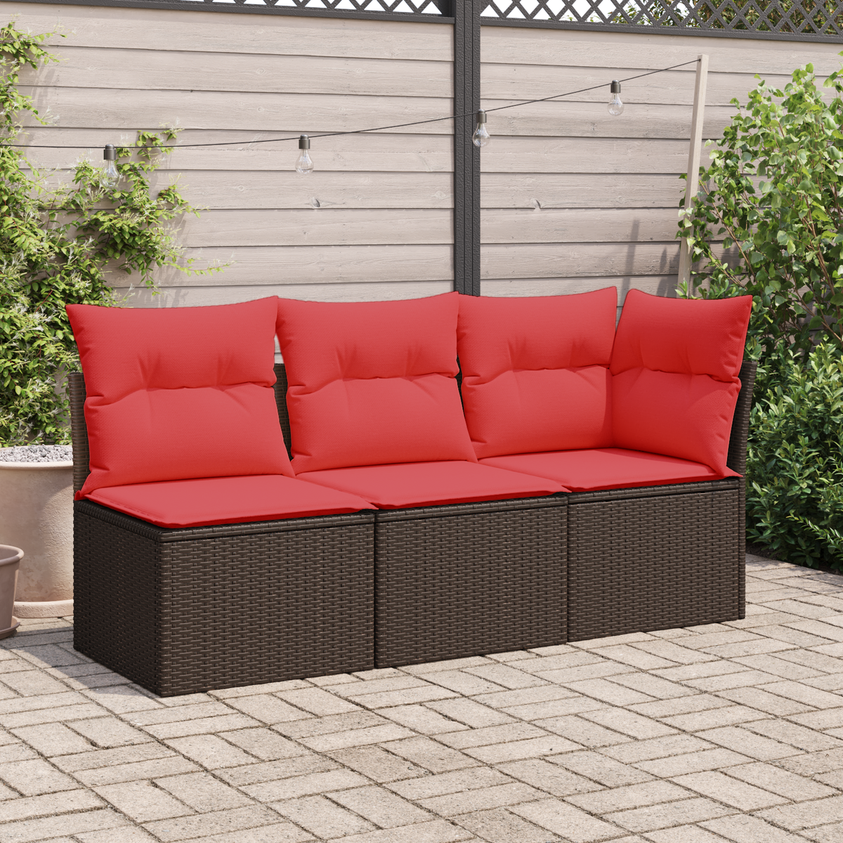 | Tuinbank | met kussen Bruin 62 x 62 x 69 cm poly rattan is nu te koop bij PeponiXL, paradijselijk wonen!