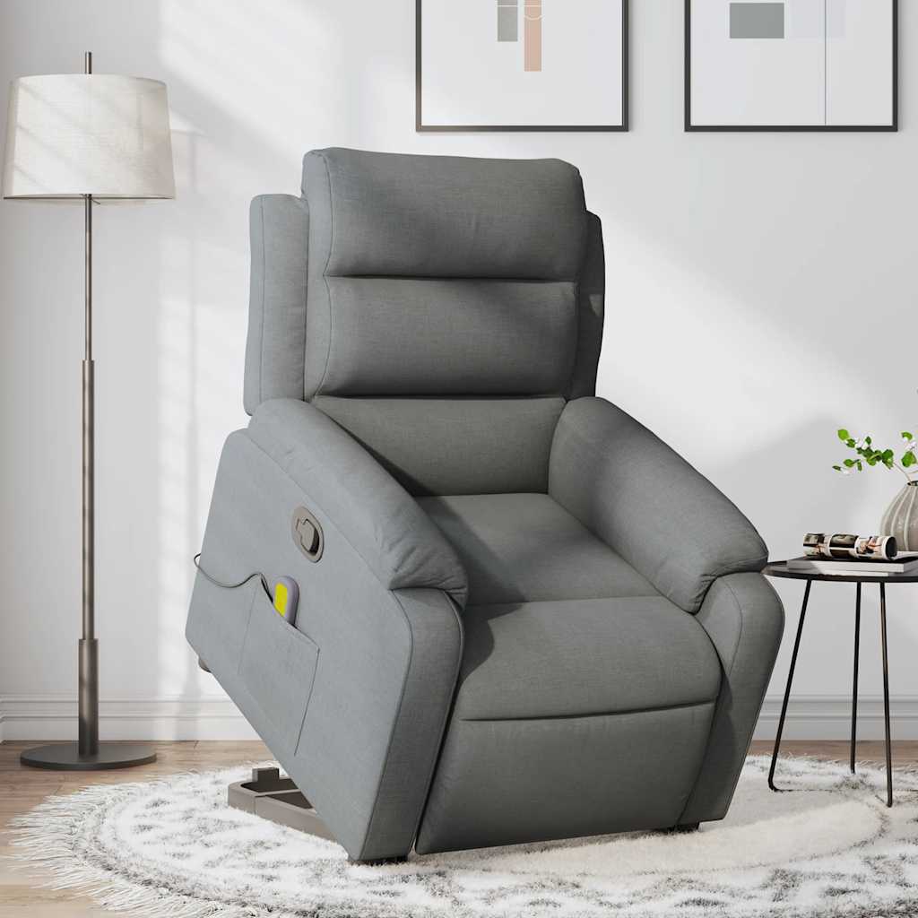 Sta-op-massagestoel verstelbaar stof donkergrijs is nu te koop bij PeponiXL, paradijselijk wonen!
