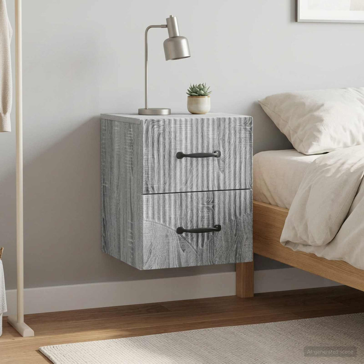 Wandbeugel Bedkast 2 pcs Grijs sonoma 34,5 x 33 x 40 cm is nu te koop bij PeponiXL, paradijselijk wonen!