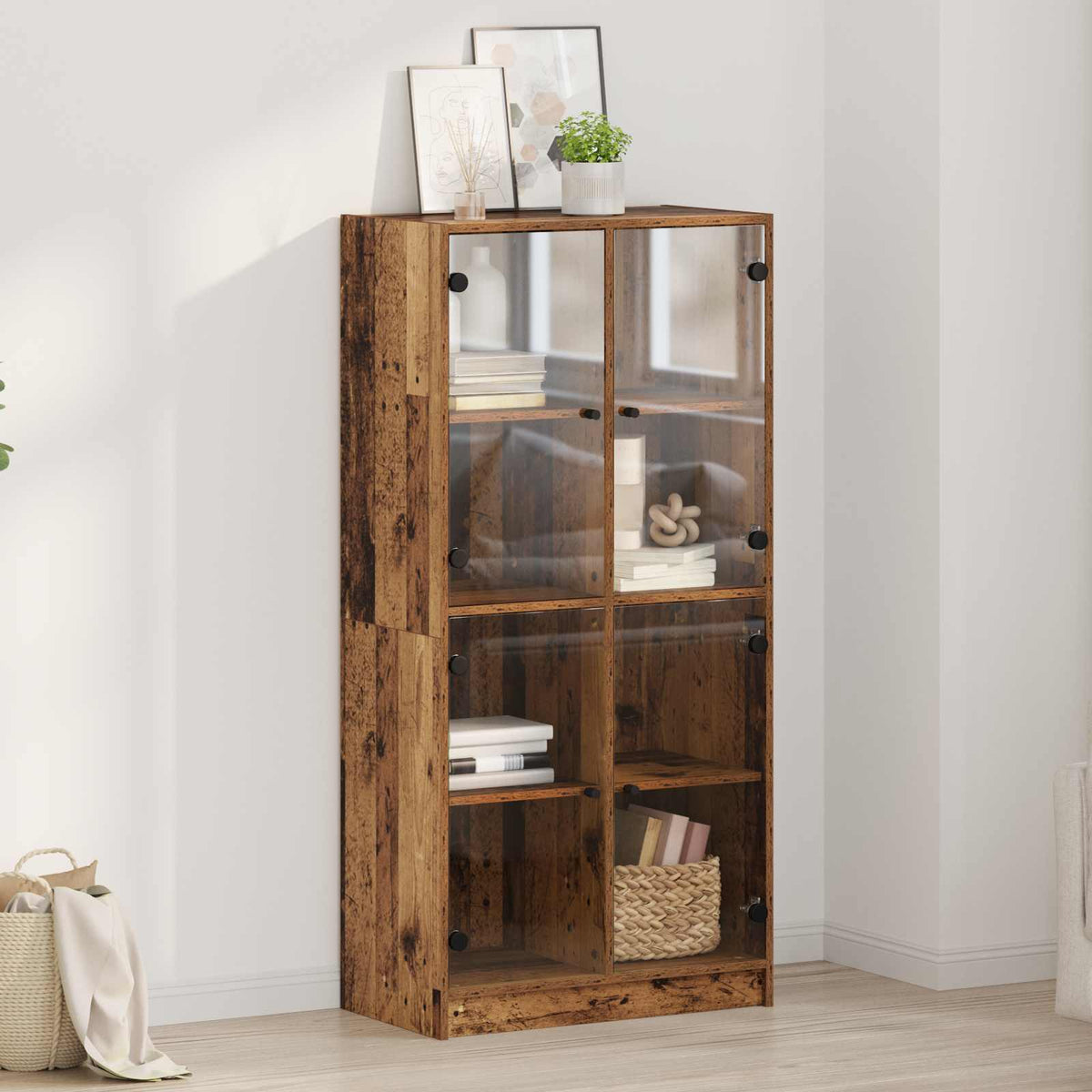 Highboard Oud Hout 68 x 37 x 142 cm Bewerkt hout is nu te koop bij PeponiXL, paradijselijk wonen!