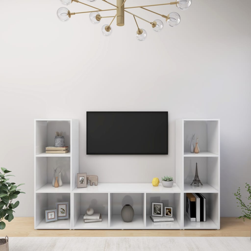 | TV-kast | 3 pcs 37 x 35 x 107,5 cm is nu te koop bij PeponiXL, paradijselijk wonen!