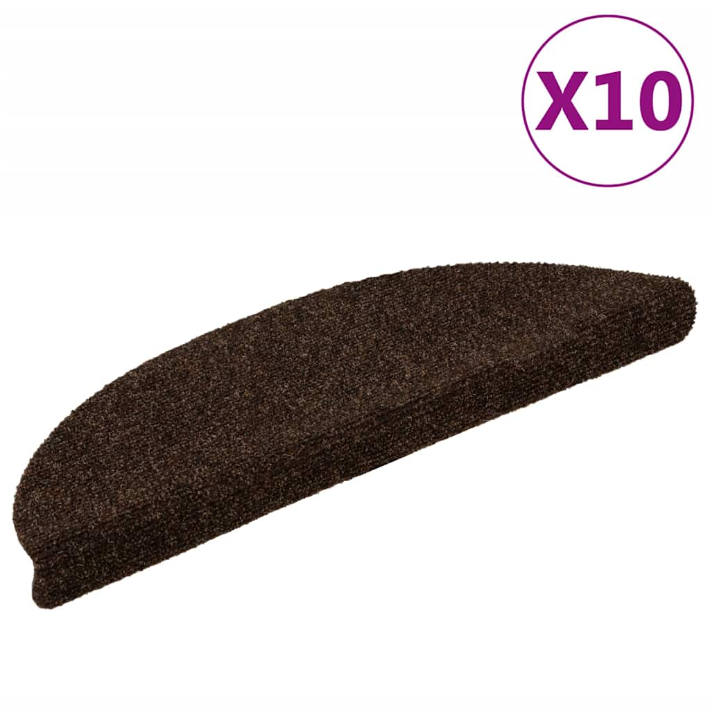 Trapmatten zelfklevend 10 stuks 56x17x3 cm bruin halfrond is nu te koop bij PeponiXL, paradijselijk wonen!