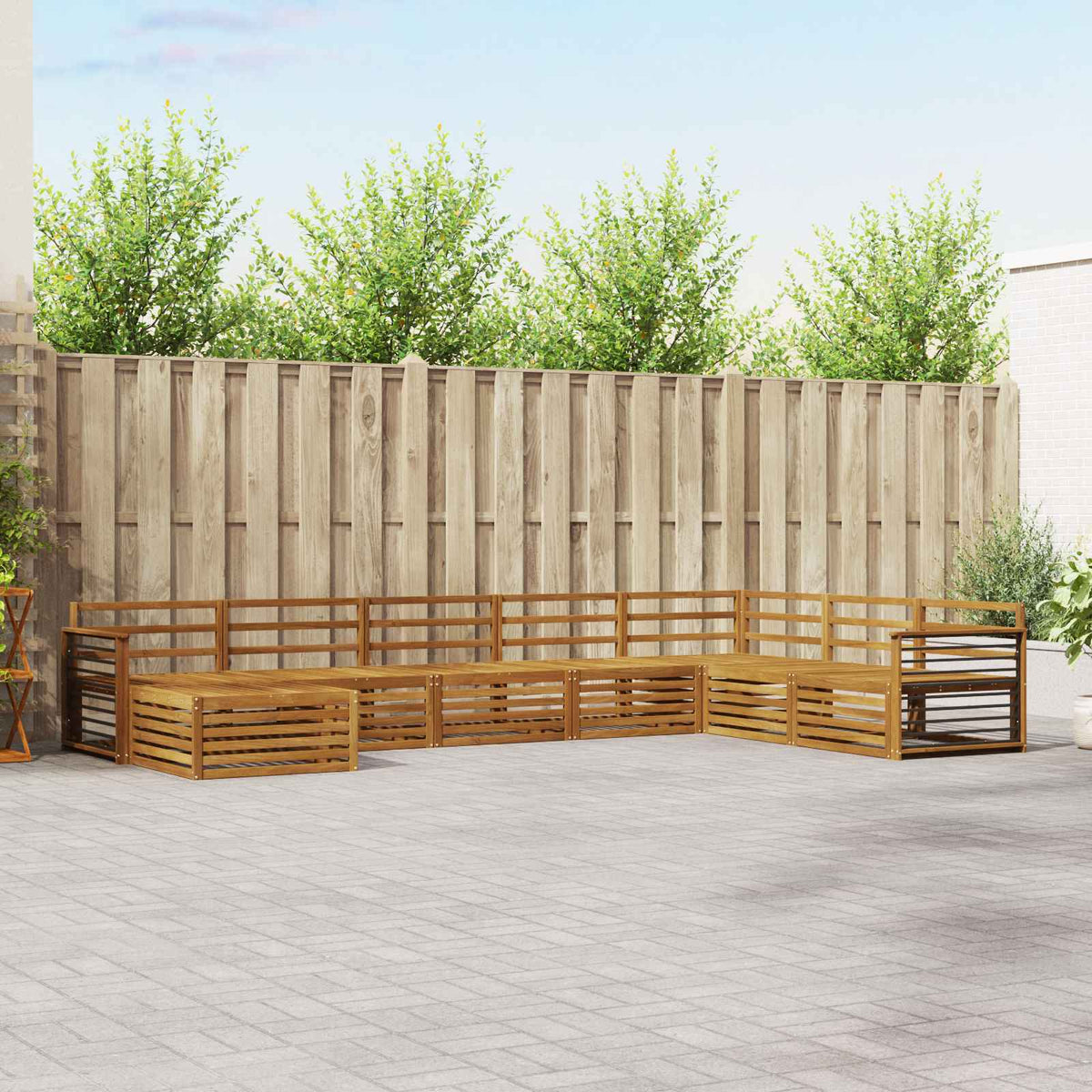 Sofa-Sets 8 pcs Naturel Massief Acaciahout is nu te koop bij PeponiXL, paradijselijk wonen!