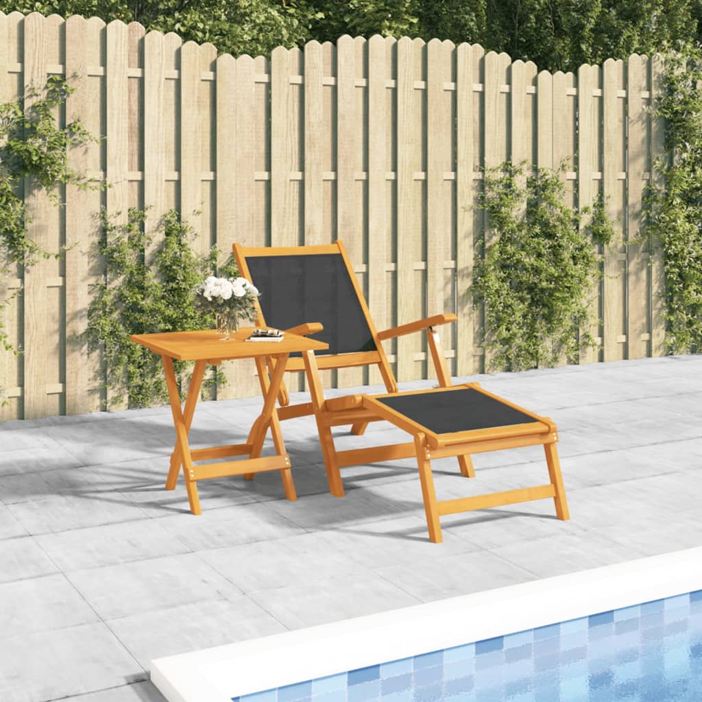 Terrasstoel met tafel massief acaciahout en textileen is nu te koop bij PeponiXL, paradijselijk wonen!