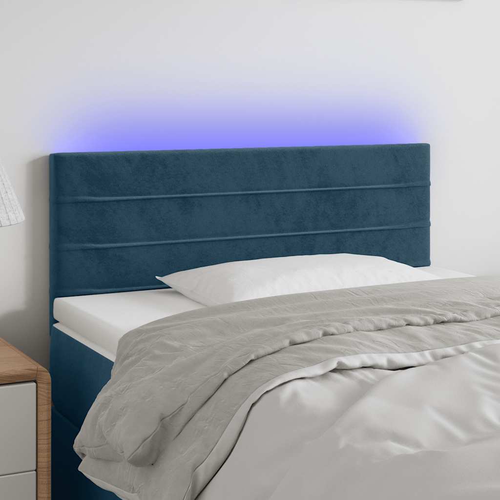 Hoofdbord LED 80x5x78/88 cm fluweel donkerblauw is nu te koop bij PeponiXL, paradijselijk wonen!