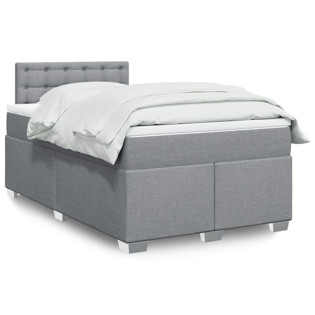 Boxspring met matras stof lichtgrijs 120x200 cm is nu te koop bij PeponiXL, paradijselijk wonen!