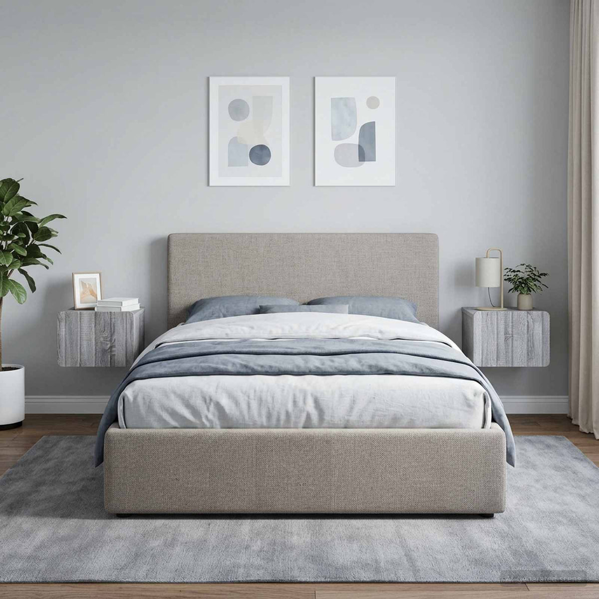Wandbeugel Bedkast 2 pcs Grijs sonoma 33 x 34,5 x 24 cm is nu te koop bij PeponiXL, paradijselijk wonen!