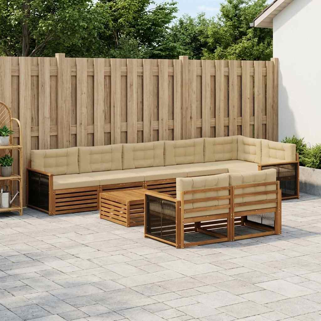 Buiten bankenset met kussen 9 pcs is nu te koop bij PeponiXL, paradijselijk wonen!
