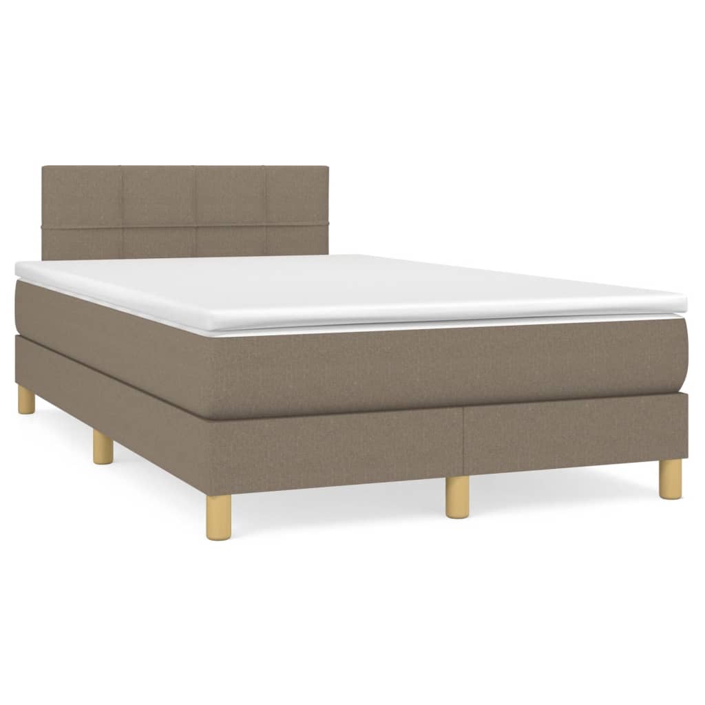 Boxspring met matras en LED stof taupe 120x190 cm is nu te koop bij PeponiXL, paradijselijk wonen!