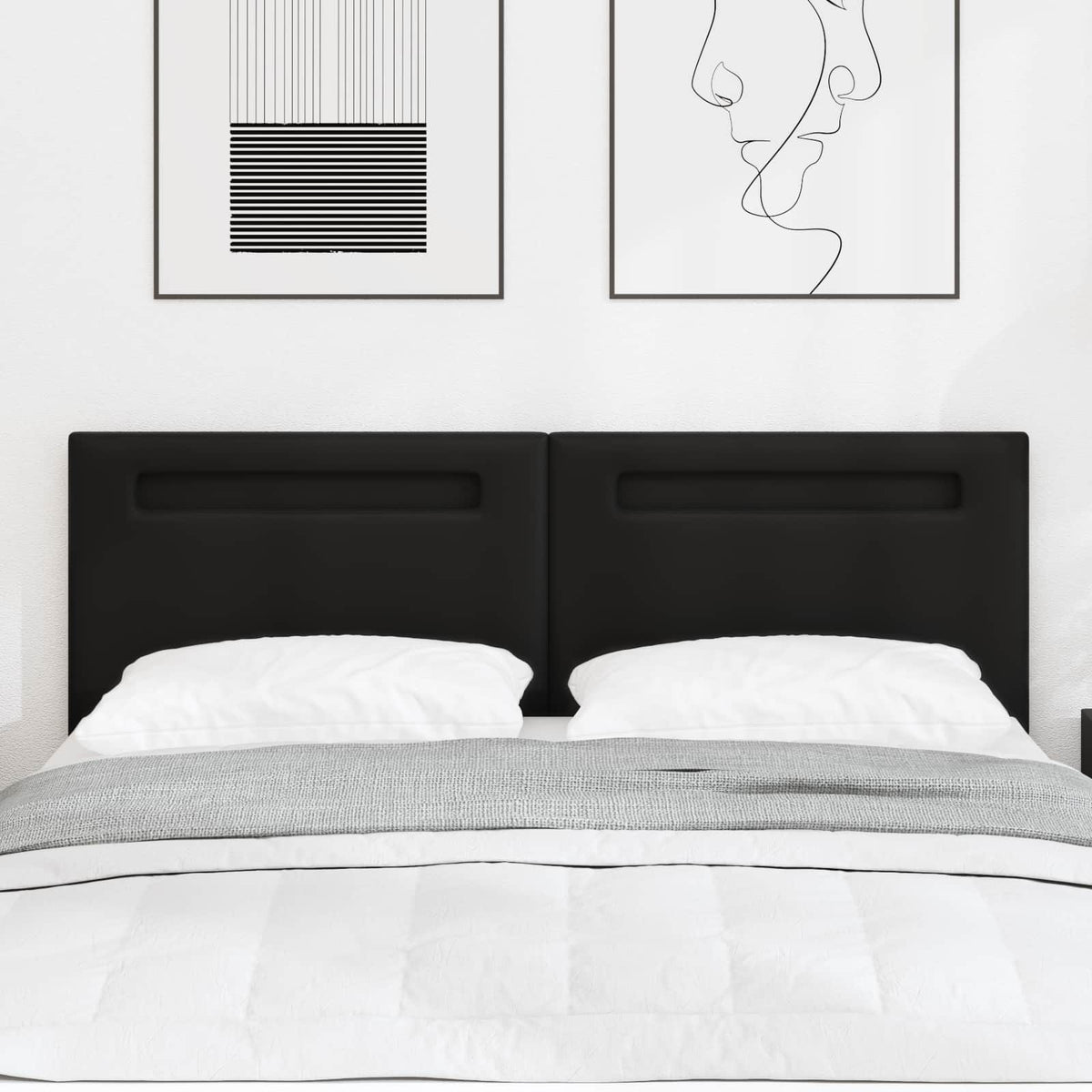LED Hoofdbord Zwart 144 cm Nep Leer is nu te koop bij PeponiXL, paradijselijk wonen!
