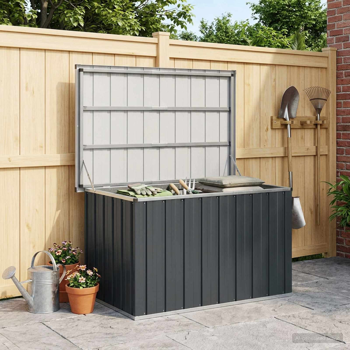 Tuinbox 109x67x65 cm antraciet is nu te koop bij PeponiXL, paradijselijk wonen!