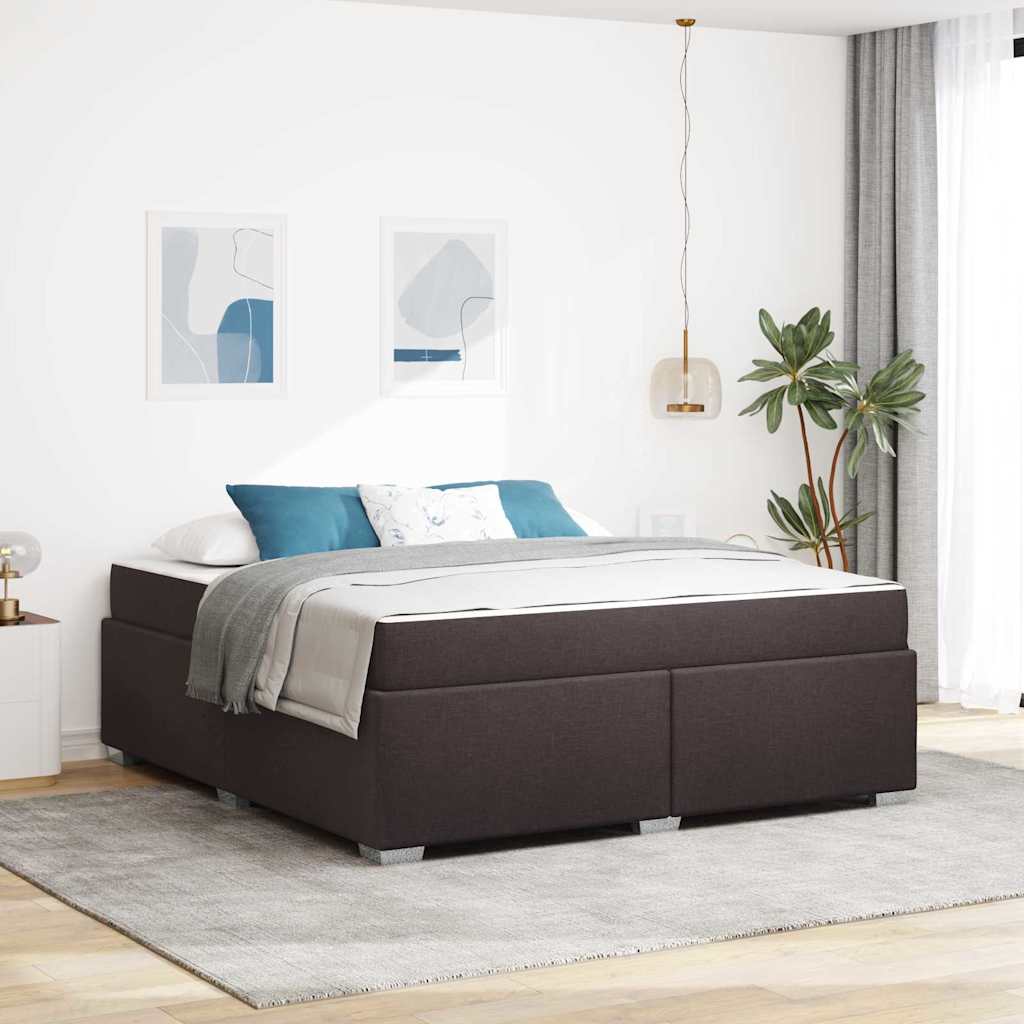 Bedframe met matras Donkerbruin 180 x 200 cm Stof is nu te koop bij PeponiXL, paradijselijk wonen!
