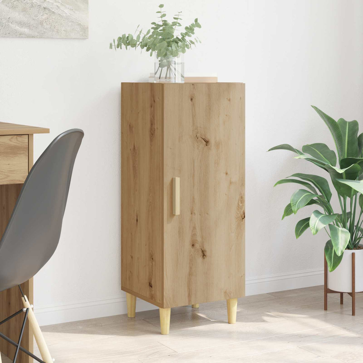 Dressoir Artisan Eiken 34,5 x 34 x 90 cm Bewerkt hout is nu te koop bij PeponiXL, paradijselijk wonen!