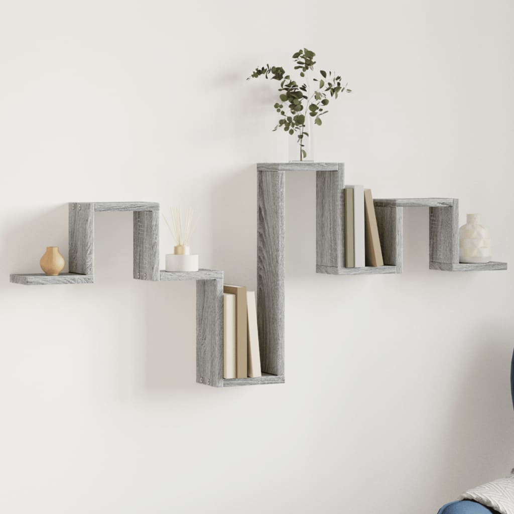 Wandschap 104,5x10x43 cm bewerkt hout grijs sonoma eikenkleurig is nu te koop bij PeponiXL, paradijselijk wonen!