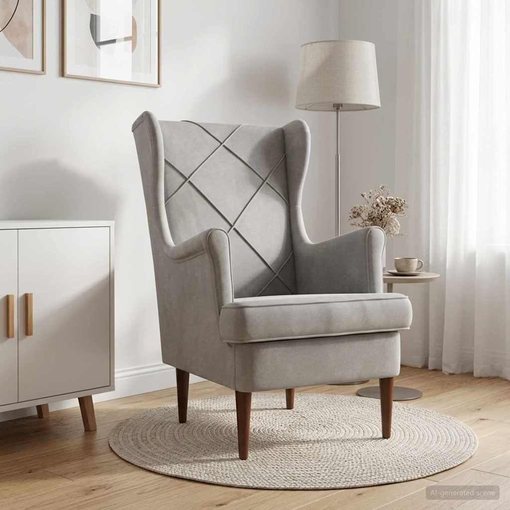 Fauteuil Lichtgrijs Fluweel is nu te koop bij PeponiXL, paradijselijk wonen!