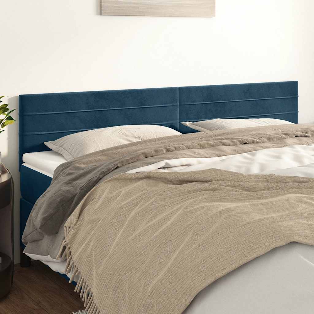 Hoofdborden 160x5x78/88 cm fluweel donkerblauw is nu te koop bij PeponiXL, paradijselijk wonen!