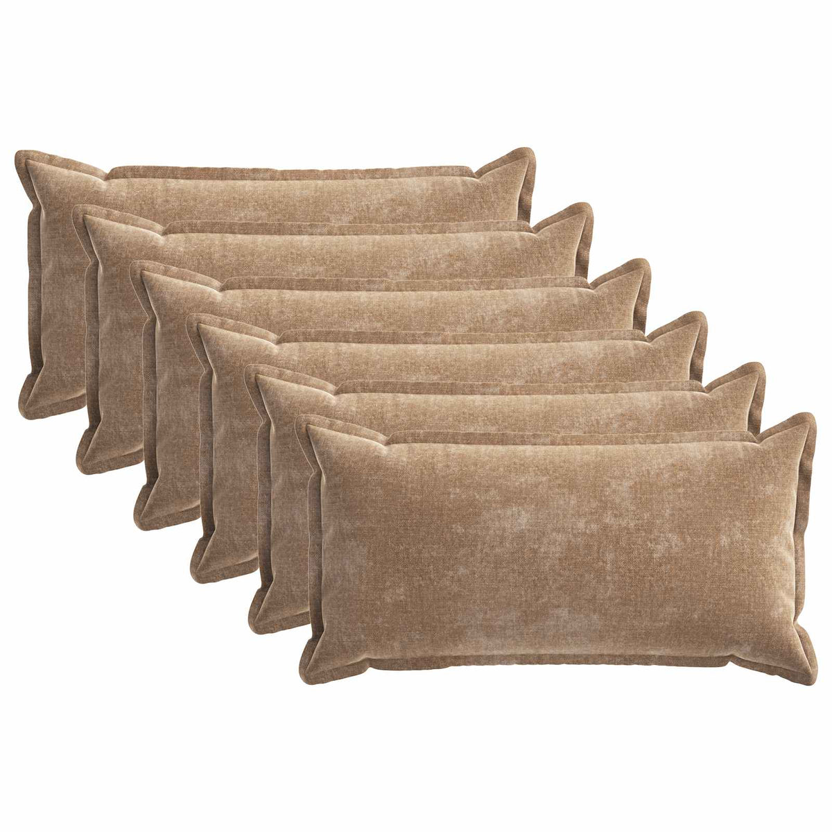 Kussensloop 6 st HOUTEN Bruin 40 x 80 cm Chenille Stof is nu te koop bij PeponiXL, paradijselijk wonen!