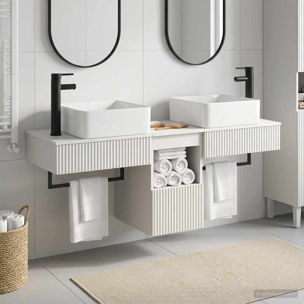 Badkamerkastenset 3 st Hoogglans Wit 53 x 35 x 39 cm is nu te koop bij PeponiXL, paradijselijk wonen!