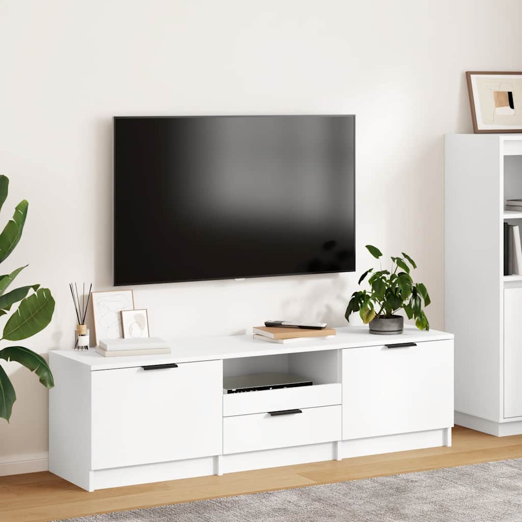 Tv-meubel wit 140x35x40 cm bewerkt hout is nu te koop bij PeponiXL, paradijselijk wonen!
