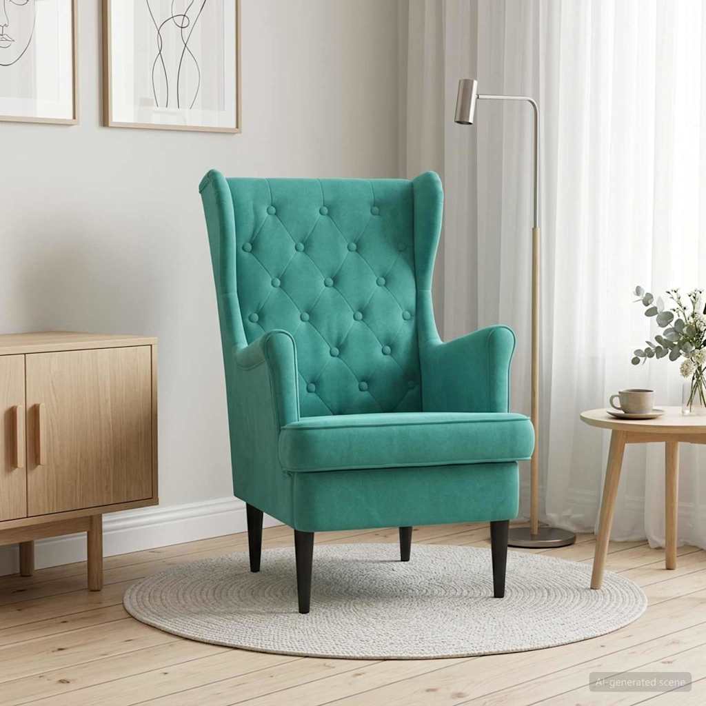 Fauteuil Turquoise Fluweel is nu te koop bij PeponiXL, paradijselijk wonen!