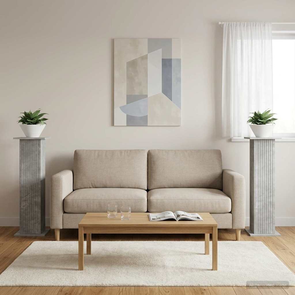 Plantenstandaard 2 pcs Betongrijs 30,5 x 30 x 100,5 cm is nu te koop bij PeponiXL, paradijselijk wonen!